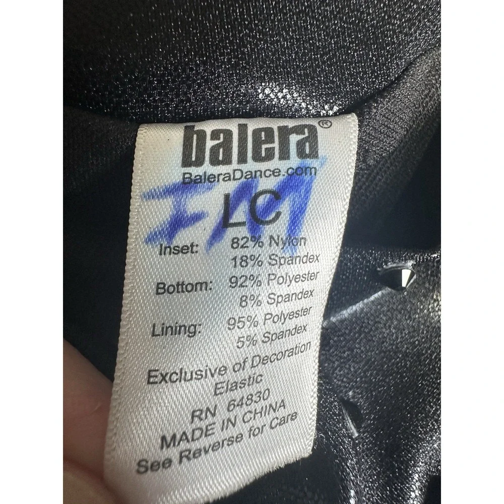 Balera Large Child Dance Costume Shorts Black Sequin Rhinestone High Waist LC